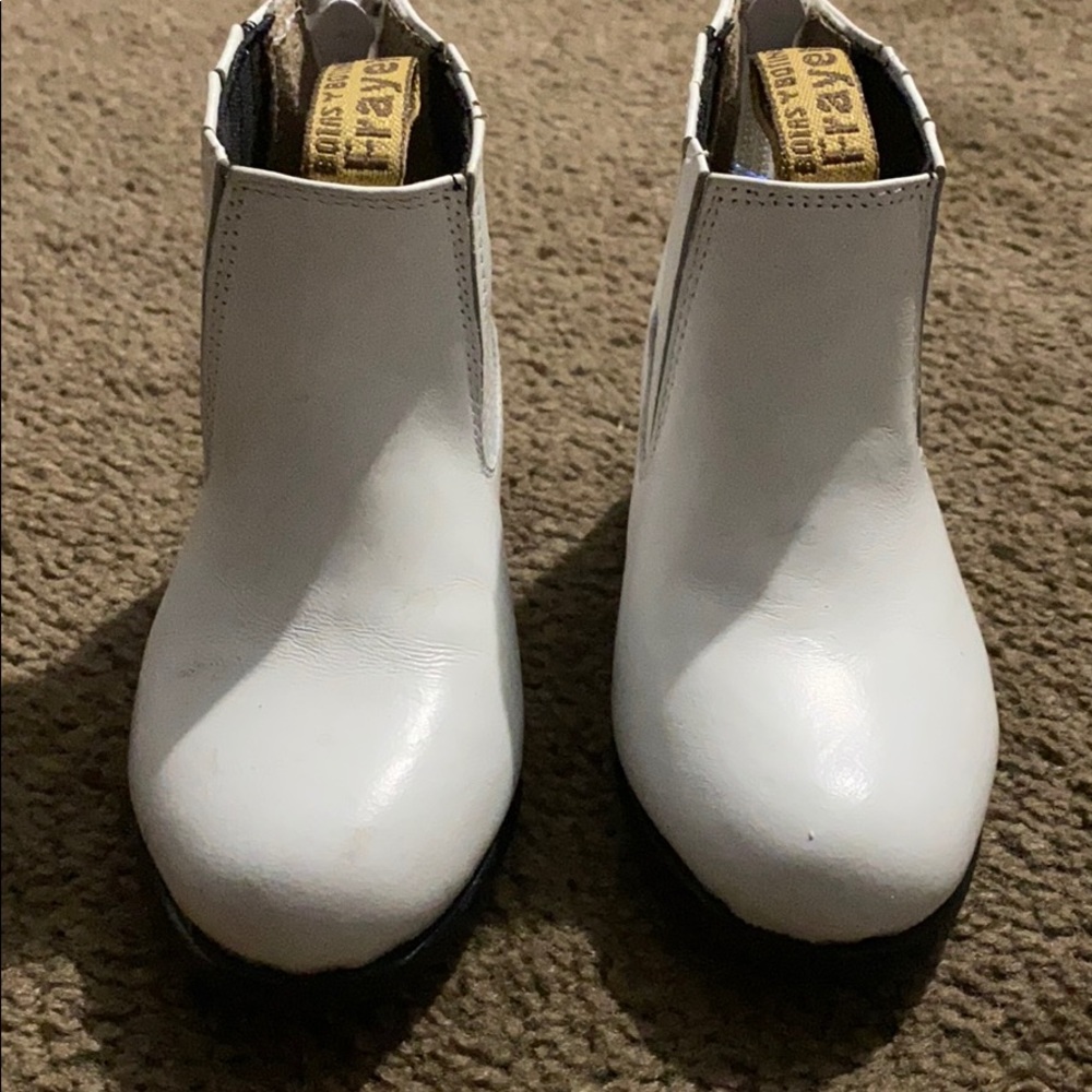 Toddler white cow boots